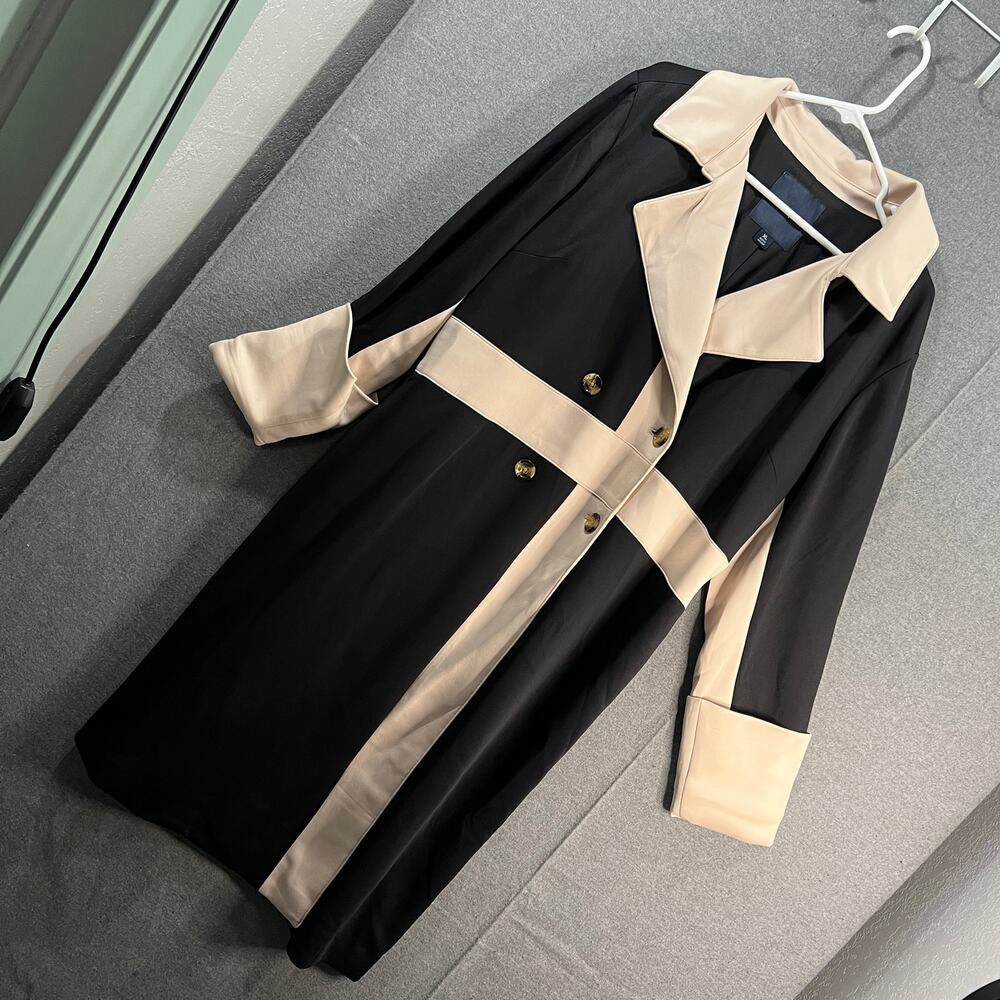 Studio Park X Shawn Killinger Colorblock Trench Coat Black X-Large